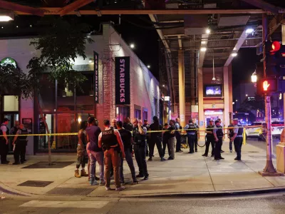 Officers work the scene of a shooting Wednesday, July 2, 2025, in Chicago. (Armando L. Sanchez/Chicago Tribune via AP)