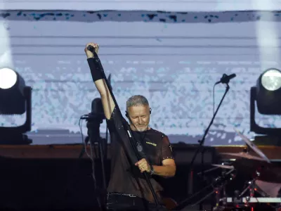 Marko Perkovic Thompson performs during the concert that is poised to break the world record for largest paid concert, in Zagreb, Croatia, July 5, 2025. REUTERS/Antonio Bronic