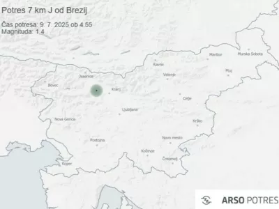 Potres v bližini Brezij.