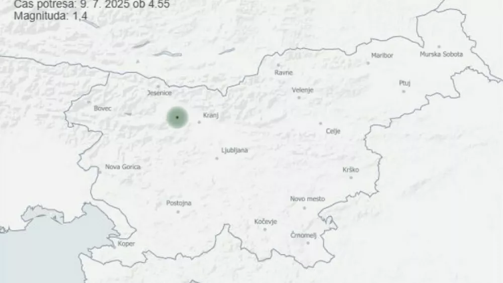 Potres v bližini Brezij.
