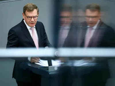 German Foreign Minister Johann Wadephul speaks during the 2025 to 2029 budget session at the German lower house of parliament Bundestag, in Berlin, Germany, July 9, 2025. REUTERS/Lisi Niesner