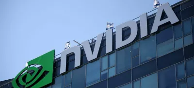A NVIDIA logo is pictured on its facility at the High-tech park at Yokne'am, in northern Israel July 9, 2025. REUTERS/Shir Torem