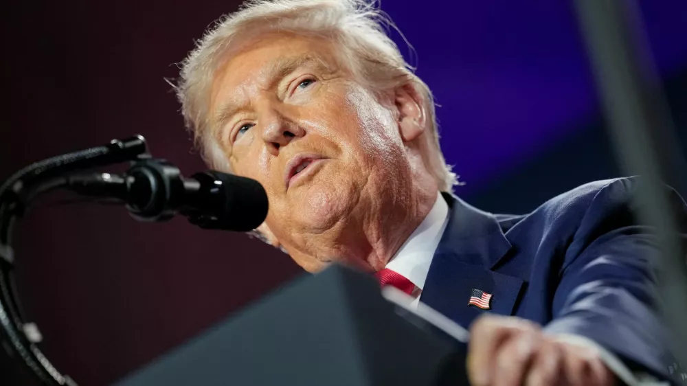 Ameri&scaron;ki predsednik Donald Trump napoveduje vedno nove carine, pri čemer je za zdaj lahko zadovoljen tudi zaradi uklonjljivosti in medlega odziva EU.&nbsp;/ Foto: Reuters