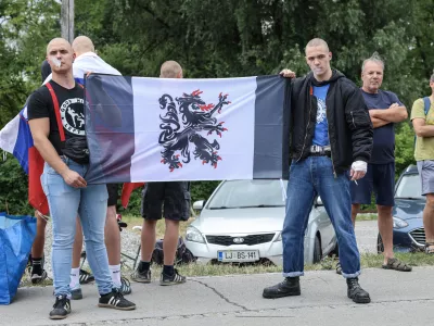 - 16.07.2025 - Civilna iniciativa &raquo;Zahtevamo varnost!&laquo;, v podporo pretepenemu Antonu Čemažarju organizirala shod//FOTO: Jaka Gasar