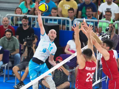 - Žiga &Scaron;tern,- 20.07.2025. - Odbojka Slovenija - Srbija na turnirju Lige narodov v Stožicah.//FOTO: Bojan Velikonja