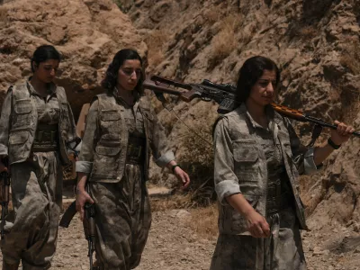 SULAYMANIYAH, IRAQ - JULY 11: The first group of PKK terrorists, (listed as a terrorist organization by Turkiye, the U.S. and the EU), lays down and destroys their weapons in Sulaymaniyah, northern Iraq on July 11, 2025. In May, the terror group PKK, (listed as a terrorist organization by Turkiye, the U.S. and the EU), decided to dissolve and lay down its arms. The announcement followed a February statement by jailed PKK ringleader Abdullah Ocalan, who called for the dissolution of the PKK and its affiliated groups, urging an end to the armed campaign that has lasted more than four decades. In its 40-year terror campaign against Turkiye, the PKK &ndash; listed as a terrorist organization by Turkiye, the US, and EU &ndash; has been responsible for the deaths of over 40,000 people, including women, children, infants and the elderly. Stringer / AnadoluNo Use USA No use UK No use Canada No use France No use Japan No use Italy No use Australia No use Spain No use Belgium No use Korea No use South Africa No use Hong Kong No use New Zealand No use Turkey