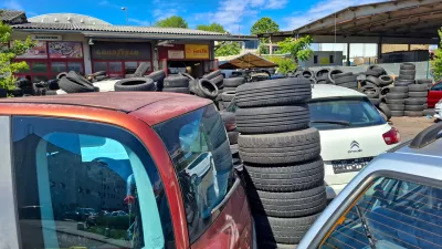 31.7.2025 odpadne gume, vulkanizer, avtomobilske pnevmatike, avto guma.. Foto Luka Cjuha