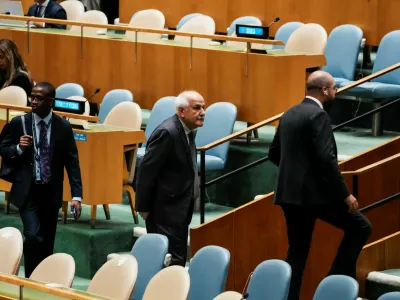Riyad H. Mansour, Palestinian Permanent Observer to the United Nations arrives to attend a High-level International Conference for the Peaceful Settlement of the Question of Palestine and the Implementation of the Two-State Solution at U.N headquarters in New York City, U.S., July 29, 2025. REUTERS/Eduardo Munoz