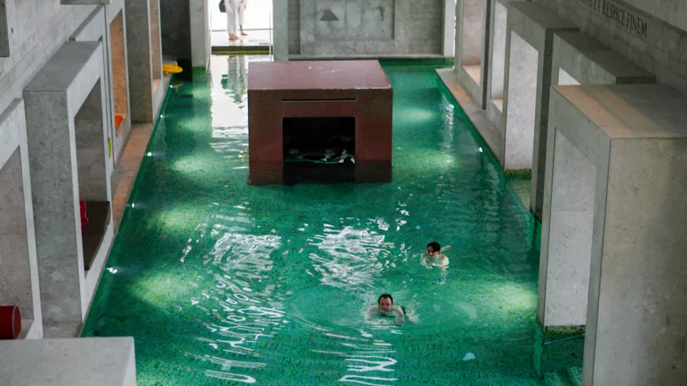 bazen- Rimske Toplice 2014 - Zdravili&scaron;če Rimske terme, zdravje, turizem d. o. o. - od 3.3.2014 lastnik podjetje Terme Resort v lasti moskovskega podjetnika Valerija Arakelova, ki je kot edini dražitelj kupilo družbo v stečaju za 8,5 milijona evrov     //FOTO: Bojan Velikonja