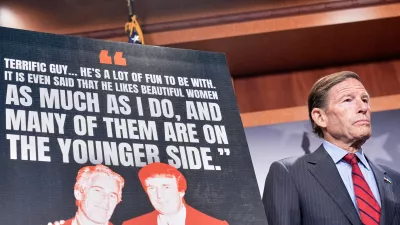 Sen. Richard Blumenthal, D-Conn., listens during a news conference about the Jeffrey Epstein files, Wednesday, July 30, 2025, at the Capitol in Washington. (AP Photo/Mariam Zuhaib)