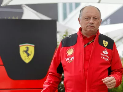 FILE PHOTO: Formula One F1 - Azerbaijan Grand Prix - Baku City Circuit, Baku, Azerbaijan - April 28, 2023 Ferrari team principal Fred Vasseur arrives ahead of practice REUTERS/Maxim Shemetov/File Photo