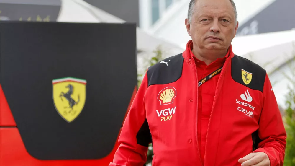 FILE PHOTO: Formula One F1 - Azerbaijan Grand Prix - Baku City Circuit, Baku, Azerbaijan - April 28, 2023 Ferrari team principal Fred Vasseur arrives ahead of practice REUTERS/Maxim Shemetov/File Photo