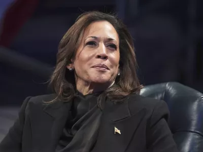 FILE - Vice President Kamala Harris attends a Department of Defense Commander in Chief farewell ceremony at Joint Base Myer-Henderson Hall, Jan. 16, 2025, in Arlington, Va. (AP Photo/Evan Vucci, File)