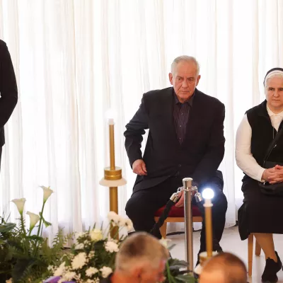 Ivo Sanader na pogrebu svojega brata. Foto: Pixsell