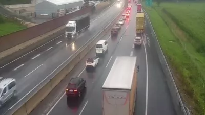 Zastoj na primorski avtocesti. Foto: promet.si