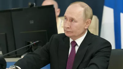 FILE PHOTO: Russian President Vladimir Putin takes part in a video link to observe major naval drills, which are conducted by the Russian Navy in the Pacific and Arctic oceans and in the Baltic and Caspian seas, during his visit to the Admiralty in Saint Petersburg, Russia, July 27, 2025. Sputnik/Alexei Danichev/Pool via REUTERS ATTENTION EDITORS - THIS IMAGE WAS PROVIDED BY A THIRD PARTY./File Photo