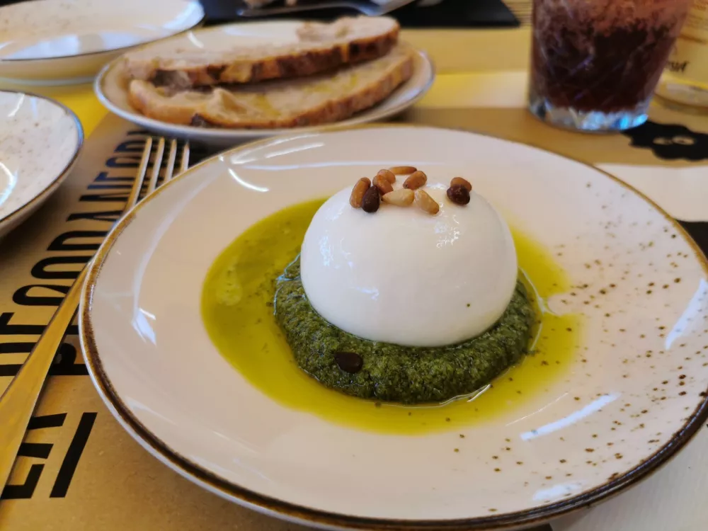 Burrata na pestu