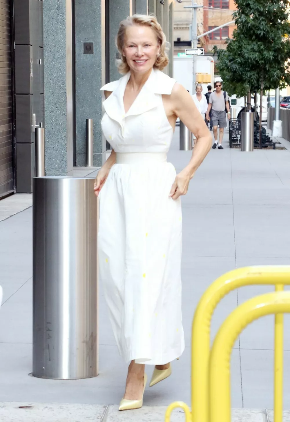 30 July 2025.NEW YORK, NY- JULY 30: Pamela Anderson seen at Live with Kelly & Mark on July 30, 2025 in New York City.,Image: 1026829854, License: Rights-managed, Restrictions:, Model Release: no