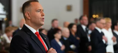 Newly sworn-in President of Poland Karol Nawrocki takes part in a service at Warsaw Cathedral in Warsaw, Poland, August 6, 2025. REUTERS/Aleksandra Szmigiel