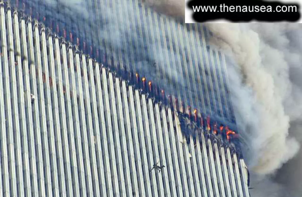 New York, napad na dvojčke WTC stavba ogenj 11.september