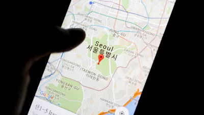 FILE PHOTO: Google Maps application is displayed on a smartphone in Seoul, South Korea, in this photo illustration on August 24, 2016. REUTERS/Kim Hong-Ji/File Photo