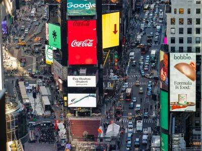 General view of Times Square while organizers do a ball-drop test for the upcoming New Year's Eve celebration in New York City, U.S., December 30, 2024. REUTERS/Eduardo Munoz