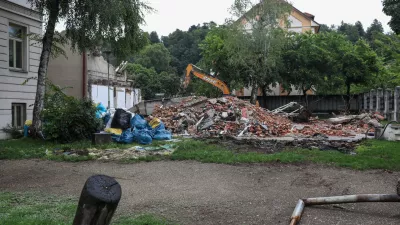 - 29.07.2025. - Podrta telovadnica ob Osnovni &scaron;oli Prule.//FOTO: Bojan Velikonja