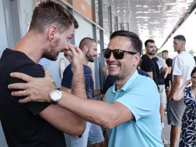 Zoran Dragič, Aleksander Sekulič- 23.07.2025 - zbor ko&scaron;arkarske reprezentance pred začetkom priprav na evropsko prvenstvo//FOTO: Jaka Gasar