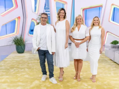 Ekipa jutranjega programa na nacionalki&nbsp;/ Foto: Adrian Pregelj