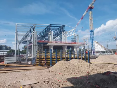 Železni&scaron;ka postaja Ljubljana - gradnja nadhoda s postajno dvorano