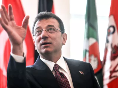 FILED - 20 June 2024, North Rhine-Westphalia, Duesseldorf: Ekrem Imamoglu, Mayor of Istanbul, speaks during a reception at the city hall in Duesseldorf. Photo: Oliver Berg/dpa