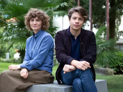 - 20.9.2019 - Marina Gumzi, producentka; Gregor Božič, režiser, montažer in direktor fotografijeFoto: Matjaž Ru&scaron;t