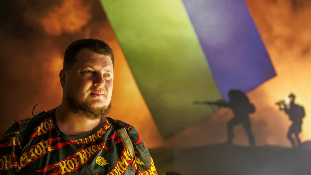 Ukrainian veteran Valerii Kucherenko, a former service member of the 68th Jaeger Brigade named after Oleksa Dovbush, speaks during an interview with Reuters in the city of Bila Tserkva, amid Russia's attack on Ukraine, in Kyiv region, Ukraine, August 15, 2025. Valerii, who has been awarded the Hero of Ukraine Gold Star, lost his hands in October 2023 due to injuries sustained in a fight against Russian troops in the Luhansk region, but after rehabilitation, he continued to live a full life and founded a pizzeria with his wife. REUTERS/Valentyn Ogirenko