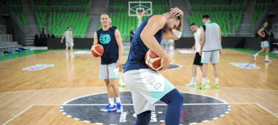 Ljubljana, dvorana Stozice.Trening moske clanske kosarkarske reprezentance v okviru priprav na evropsko prvenstvo.Kosarkar Luka Doncic.