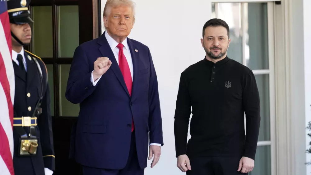 FILE - President Donald Trump welcomes Ukraine President Volodymyr Zelenskyy at the White House in Washington, Friday, Feb. 28, 2025. (AP Photo/Ben Curtis, File)