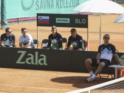 kapetan Slovenije Grega Žemlja,- 16.09.2023 &ndash; tenis mo&scaron;ki &ndash; Slovenija: Luksemburg, dvoboj v drugi evro-afri&scaron;ki skupini, Davisov pokal, II. svetovna skupina //FOTO: Luka Cjuha