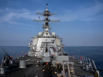 FILE - View of the U.S.S. Gravely (DDG 107) destroyer, Feb. 13, 2024. (AP Photo/Bernat Armangue, File)