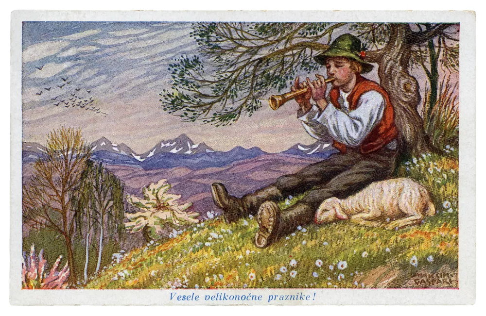 Maksim Gaspari: Pastirček, 1922, razglednica / Foto: Dokumentacija Sem