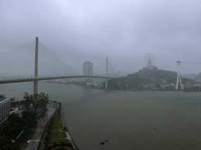 A view of Halong Bay is seen as Tropical Storm Wipha approaches, in Quang Ninh province, Vietnam, July 22, 2025. REUTERS/Thinh Nguyen