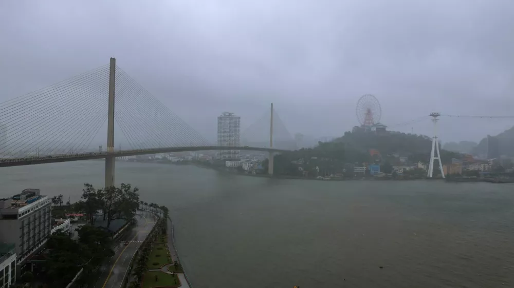 A view of Halong Bay is seen as Tropical Storm Wipha approaches, in Quang Ninh province, Vietnam, July 22, 2025. REUTERS/Thinh Nguyen