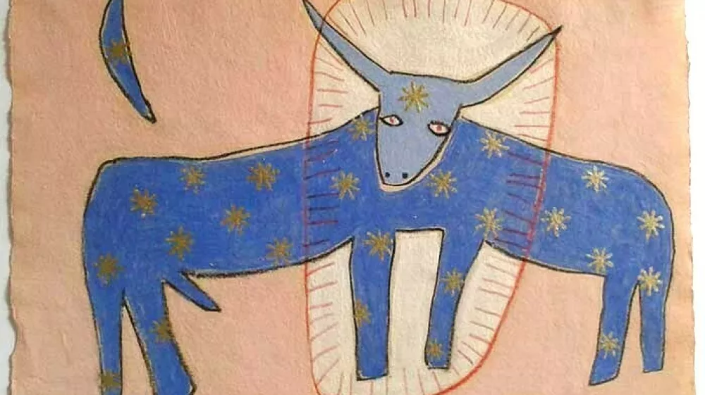 Barbara Buttinger-F&ouml;rster, Nebe&scaron;ki bik, 2014, me&scaron;ana tehnika,30 x 21,5 cm. Z dvoljenjem umetnice.