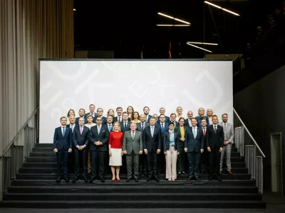 Family photo session during the informal EU foreign ministers' meeting at Forum Copenhagen, Denmark, August 30, 2025. Ritzau Scanpix/Emil Helms via REUTERS  ATTENTION EDITORS - THIS IMAGE WAS PROVIDED BY A THIRD PARTY. DENMARK OUT. NO COMMERCIAL OR EDITORIAL SALES IN DENMARK.