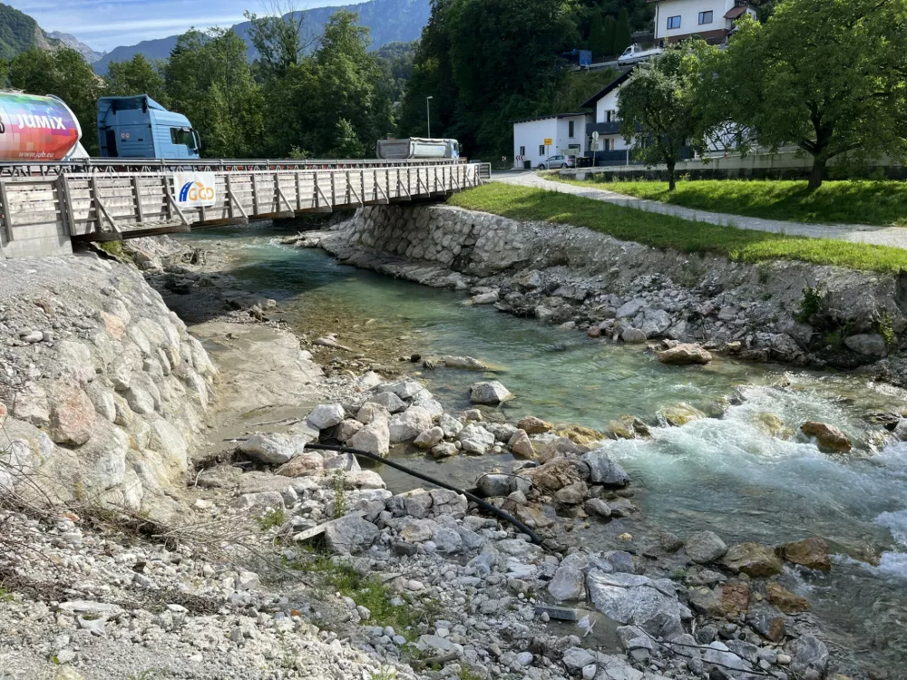 začasni most Kamni&scaron;ka Bistrica Stahovica