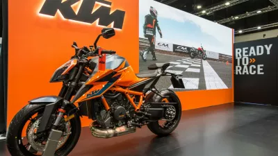 July 15, 2020, Bangkok, Thailand: A KTM 1290 Super Duke R motorcycle seen at the KTM stand during the 41st Bangkok International Motor Show 2020..The exhibition started today on July 15th and will run until July 26th. To prevent any Coronavirus (Covid-19) transmission, the organizers will check the temperature of every visitors as well as give hydroalcoholic sanitizing gel on every stand they visit. Some stand allow only a certain amount of people to enter, so visitors who wish to visit them have to line up and wait their turn.,Image: 543395918, License: Rights-managed, Restrictions:, Model Release: no