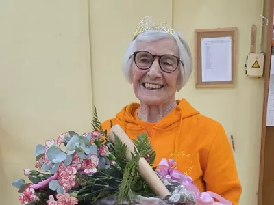 Dru&scaron;tva &Scaron;ola zdravja &ndash; Dravlje, stoletnica Vida Matić / Foto: Milan Kočar