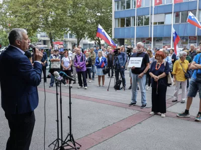 Ale&scaron; Primc- 04.09.2025 - Shod proti Jankovićevi gradnji nevarne garažne hi&scaron;e pod Ljubljansko tržnico//FOTO: Jaka Gasar