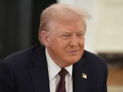 President Donald Trump speaks at a dinner in the State Dinning Room of the White House, Thursday, Sept. 4, 2025, in Washington. (AP Photo/Alex Brandon)