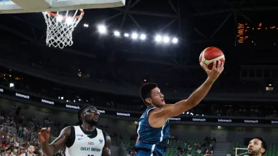 - Martin Krampelj,- 20.08.2025. - Pripravljalna tekma v košarki Slovenija - Velika Britanija pred odhodom na Evropsko prvenstvo na Poljskem.//FOTO: Bojan Velikonja