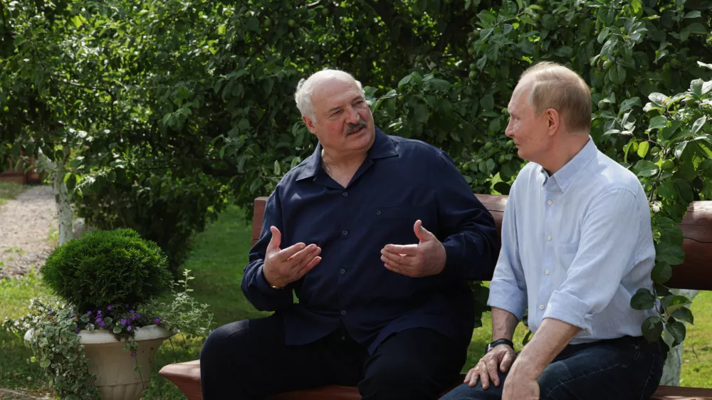 01 August 2025, Russia, Valaam: Belarusian President Alexander Lukashenko (L) and Russia's President Vladimir Putin visit Smolensk Skete of Valaam Monastery. Photo: Gavriil Grigorov/TASS via ZUMA Press/dpa