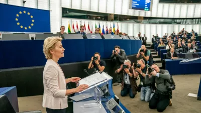 16 July 2019, France, Strasbourg: German Defence Minister Ursula von der Leyen addresses members of the European Parliament during her application speech to become the new President of the European Commission. The heads of state and government of the EU had proposed the Christian Democratic Union (CDU) politician as successor to EU Commission President Jean-Claude Juncker. Photo: Michael Kappeler/dpa